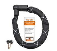 nean Candado de cadena cuadrado macizo para bicicleta eléctrica y motocicleta, 2 llaves de seguridad, revestimiento de tela extremadamente resistente, acabado pesado, 10 x 10 x 900 mm, color negro