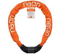 nean candado de Cadena para Bicicleta con combinación de código numérico y Alto Nivel de Seguridad, eslabones de Cadena de Acero Templado, 6 mm x 900 mm (naranja)