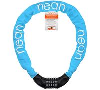 nean candado de Cadena para Bicicleta con combinación de código numérico y Alto Nivel de Seguridad, eslabones de Cadena de Acero Templado, 6 mm x 900 mm (azul néon)