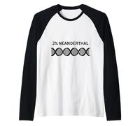 Neandertal ADN Divertido Dos por Ciento Neandertal Camiseta Manga Raglan