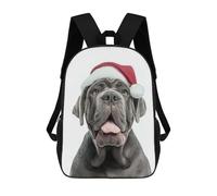Neapolitan Mastiff Dog with Santa Hat Portrait Mochilas Para Niños, Mochilas Escolares Personalizadas En 3D Para Niños Y Niñas, Mochilas Escolares Grandes, Mochilas Informales Para El Día A Día 17inch