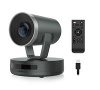 NEARITY V410 NDI PTZ Camera Webcam para videoconferencia con zoom híbrido 10x, cancelación de ruido 4 posiciones predefinidas, 350° Pan&60° Tilt, 120° FOV, mando a distancia para Zoom/Google Meet/Team