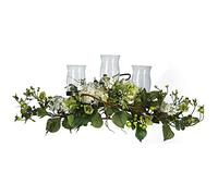 Nearly Natural 4634-CR Hydrangea - Centro de Mesa Triple para candelabro, Color Crema