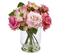 NearlyNatural 4573 - Arreglo de Rosas y Bayas de 10 Pulgadas