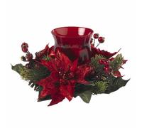 NearlyNatural 4920 - Vela de passettia y Baya, Color Rojo