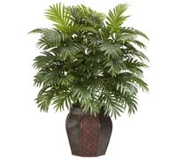 NearlyNatural Planta Artificial de Seda Areca Palma con florero, 42 x 11 x 11 Pulgadas, Verde - 6651