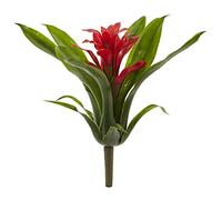 NearlyNatural Tallo de Flor Artificial de bromelia de 10 Pulgadas, Juego de 6, Rojo