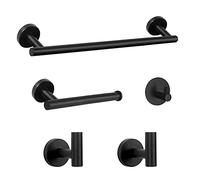 NearMoon Juego de 5 Piezas de Accesorios de baño Sus 304 de Acero Inoxidable Grueso, Incluye Barra de Toalla de 16 Pulgadas + Soporte para Papel higiénico + 3 Ganchos multifuncionales Accesorios de