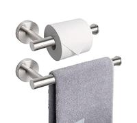 NearMoon Soporte para Papel higiénico de baño+ Soporte para Toallas de Mano, Juego de 2 Piezas de Accesorios de baño, Soporte para Rollos de Papel higiénico de Acero Inoxidable 304 y toallero montado