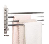 NearMoon - Toallero Giratorio, Acero Inoxidable SUS304 de 4 Brazos, Ahorro de Espacio, montado en la Pared con Gancho, oscilante a Prueba de óxido para baño, Cocina, níquel Cepillado