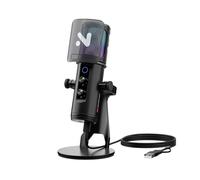 NearStream Micrófono Condensador USB Profesional con Reducción de Ruido/LED RGB/Silencio/Ganancia/Monitorización de Audio/Filtro Antipop,Ideal para PC/PS5/PS4/Gaming/Podcast/Streaming,AM35U