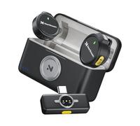 NearStream Micrófonos Inalámbricos de Solapa para iPhone/Android/PC, Micrófono Portátil de Solapa con Cancelación Inteligente de Ruido,Micrófono de Clip para Streaming/Grabación de Videos/Vlog AWM25T