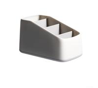 Neat and Tidy - Soporte para control remoto de TV, organizador de escritorio con 4 rejillas de almacenamiento (gris)