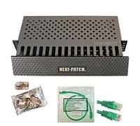 Neat Patch - Kit de gestión de cables 2U, 2 paquetes con 96 cables de conexión CAT6 (2 pies, verde)