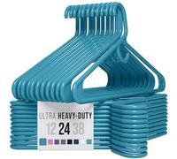 NEATERIZE Perchas de ropa de plástico ultra resistentes, color azul, percha duradera para abrigos, trajes y ropa (paquete de 24 unidades, azul)