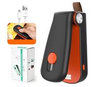 NEATEST Mini sellador de bolsas, sellador de bolsas de chips con 3 niveles de calor, recargable por USB, con imán de corte, resellador portátil 2 en 1 para bolsas de plástico, aperitivos y