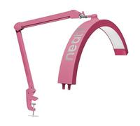 Neatfi Lámpara de mesa con brazo oscilante de media luna, iluminación LED para esteticistas, 2500 lúmenes, 5 modos de luz, ideal para decoración de uñas (CCT con Abrazadera, Rosa)