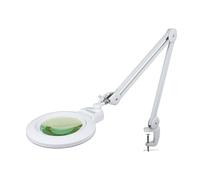 Neatfi XL Lámpara de Aumento LED Bifocal - Lente Acrílica de 18 cm, Aumento 5D/20D, 1,600 Lúmenes, 3 Modos de Luz, Brazo Ajustable, Lámpara para Lectura y Manualidades (CCT con Abrazadera, Blanco)