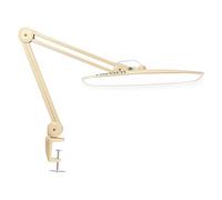 Neatfi XL Lámpara de Escritorio LED de 24W y 2200 Lúmenes con Abrazadera - Iluminación de Trabajo Sin Sombras | 4 Niveles de Regulación | Cabezal Ancho de 50 cm (Oro, No-CCT con Abrazadera)