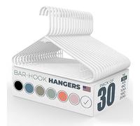 Neaties Perchas de plástico estándar Blancas con Ganchos, Perchas de plástico Resistente, Perchas Delgadas y Antideslizantes para Adultos (Paquete de 30)