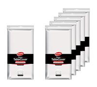 Neatiffy - Mantel Rectangular (plástico Impermeable, desechable/Reutilizable, para pícnic, Fiesta, Banquete, cumpleaños, 137,2 x 274,3 cm, 6 Unidades), Color Blanco