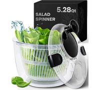 Neatness Spinner grande para ensaladas con drenaje, tazón y colador - Rápido y fácil multiuso Spinner de lechuga, secadora de verduras, lavadora de frutas, pasta y patatas fritas - 5L