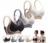 Neattidyly Bras, Lushfitting Powerful Push-Up Seamless Bra, Women's Adjustable Full Coverage Support Anti Sagging Bra (3PCS-D,XXL)