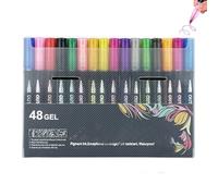 Neattidyly/Illuminateupon Marker Pen for Highlight, Magische Stifte Marker, Double Line Outline Markers Metallic Glitter Pens for Drawing & Scribbling, with Shiny Metallic (48 Gel)