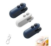 Neattidyly Mini Bag Sealer with Cutter And Magnet，2 In 1 Mini Bag Sealer，Portable Handheld Rechargeable Bags Resealer Machine，Suitable for Storage And Opening of Plastic Snack And Food Bags (3pcs)