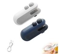 Neattidyly Mini Bag Sealer with Cutter And Magnet，2 In 1 Mini Bag Sealer，Portable Handheld Rechargeable Bags Resealer Machine，Suitable for Storage And Opening of Plastic Snack And Food Bags (2pcs)