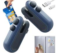 Neattidyly Mini Bag Sealer with Cutter and Magnet, Portable Snack Plastic Bag Heat Sealing Machine, for Snacks Vegetable Fresh Storage(Blue,2PCS)