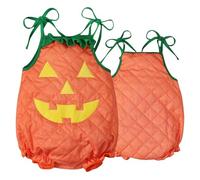 NEAWEALY Halloween Pumpkin Ropa Niños Calabaza Mono Niñas Niños Calabaza Disfraces Cosplay Bebé Conjunto de Ropa de Cara Fantasma Correa sin Mangas Amarillo 18-24 M