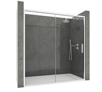 NEBADOON | Mamparas de Ducha - 1 Puerta Corredera + 1 Fijo - Mampara de Ducha Corredera - Perfilería Plata Brillo - 119 a 123 cm (Ancho Adaptable 4 cm) x 195 cm (Alto) - Posición Puerta Derecha
