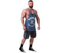 Nebbia NEBBIA x OLYMPIA Washed Muscle Back Stringer GOLDEN AGE 791 blue Camiseta de tirantes para hombre 3XL