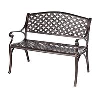 NEBE Banco de Muebles de Jardín Banco de jardín Retro nórdico for Exteriores, sofá Doble de Metal de Aluminio Fundido, Silla Adecuada for Parque, Patio, césped, balcón Banco al Aire Libre(A)
