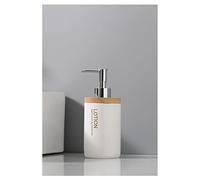 NEBE Baño Dispensador Dispensador de jabón Resina Blanca Retellable Baño y Cocina Loción 13oz Gran Capacidad 400ml(C)