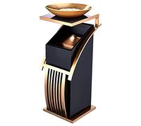 NEBE Basura De Al Aire Libre Cierre Acero Inoxidable Creativo Con Cenicero Adecuado For El Centro Comercial Del Hotel Área La Oficina(Gold)