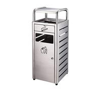 NEBE Bote De Basura For Exteriores, Aluminio Fundido Comercial Rectangular Acero Inoxidable Con Cajón, Cenicero, Cubo Clasificación(B)