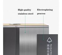NEBE Bote De Basura Galvanoplastia Acero Inoxidable Con Cubo Interior Riel Deslizante Clasificación General For Interiores Y Exteriores(C,Double barrel)