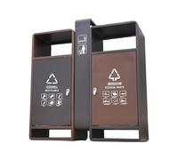 NEBE Botes De Basura Clasificados Acero Inoxidable For Exteriores, For, For Puntos Escénicos(Brown)