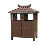 NEBE Cubo De Basura Al Aire Libre Con Cenicero Clasificación Galvanizado Tapa Adecuado For La Calle Del Centro Comercial Hotel