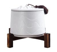 NEBE Lata De Té Recipiente de cerámica for almacenar té a Granel, Tarro Gran Capacidad, Taza, Sellado, Juego Chino Retro, Individual(B)