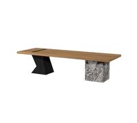 NEBE Mesa Escritorio Escritorio Grande de Madera Maciza, Isla, Escritorio for computadora, Banco de Trabajo, Escritorio de Supervisor de Oficina Retro Escritorio(200cm)