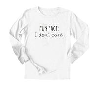 NEBENBEI: Camiseta de manga larga para mujer con cuello redondo I DON'S Care Letra impresa, Blanco, L