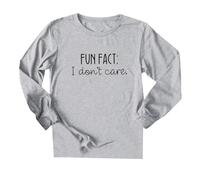 NEBENBEI: Camiseta de manga larga para mujer con cuello redondo I DON'S Care Letra impresa, gris, S