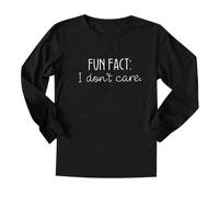 NEBENBEI: Camiseta de manga larga para mujer con cuello redondo I DON'S Care Letra impresa, Negro , 3XL