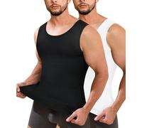 Nebility Pack de 2 Camiseta Compresión Hombre Faja Reductora Adelgazar Moldeador Body Shaper Camisetas de Tirantes sin Mangas