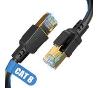 Nebite Cable LAN Cat 8 de 10 m, 40 Gbps, 2000 MHz, cable de conexión Gigabit F/FTP con conector RJ45 para PS5/4, Xbox, módem, TV, conmutador, ordenador portátil, router, más rápido que Cat 6/Cat 7