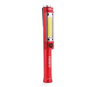 NEBO Big Larry 2 - Luz de trabajo de aluminio alimentada por pilas, 500 lúmenes, base magnética con clip de bolsillo para iluminación manos libres, linterna LED COB portátil regulable, luz de peligro,