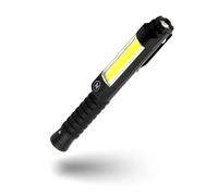 NEBO Big Larry 3 Black Line Luz de Trabajo - 600 Lm COB + 220 Lm Linterna | 7 Modos | Rojo Emergencia | Base Magnética | Clip Acero | Atenuable | Direct-to-Red | IPX4 | 3x AA